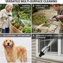 Pressure Washer, Handheld Power Washer with 360 Rotating Nozzle, 3 Spray Modes, Stainless Steel Universal Hose Fit, Tool-Free Installation-Driveway & Outdoor Cleaning