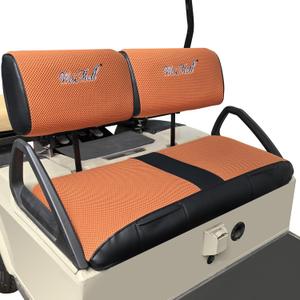 Golf Cart Seat Covers Fit Club Car DS 2000 Before Front Seat Covers for Regular Cushion Breathable Thicken Mesh with Vinyl Leather No Nail Gun Easy to Install Black & Orange