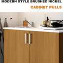 Probrico 50 Pack Satin Nickel Stainless Steel Square Bar Kitchen Cupboard Handles 5 Inch Hole Centers Cabinet Drawer Dresser Bedroom Bathroom Pulls (5.5 Inch Total Length)