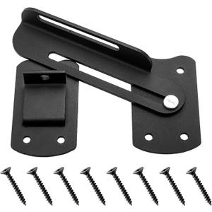 Hedume 8.8" Flip Gate Latch Lock with Padlock Hole, 3.5mm Heavy Duty Iron Adjustable Door Latch for Outdoor Gate, Wooden Fence, Sliding and Swing Open Door, Shed Door, Barn Door, Garage, Yard