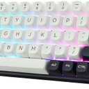 Redragon K701 Rapid Trigger Mechanical Gaming Keyboard, 60% Wired with Adjustable Actuation, Magnetic Switch, 8k Hz Polling Rate, RGB Backlit, 68 Keys Mini for PC Gamer, White/Blue-black