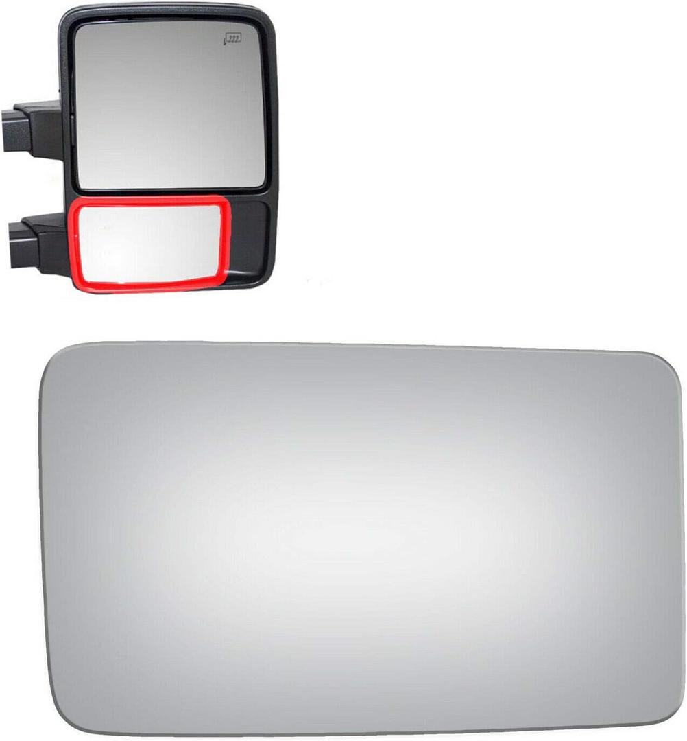 WLLW Mirror Glass fit for 13-14 F-150 08-20 F250 F350 F450 Super Duty 17-20 F550 Super Duty 16-21 F650 F750 Passenger Side (Lower Convex)