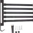 Black Swivel Towel Multipole Rack Towel Rack Bathroom Corner Rod Wall Mounted Towel Racks (5 Arms)