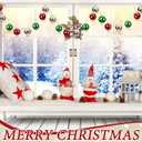 Pinkunn 2 Set Lighted Christmas Porch Decorations Christmas Front Door Ball Garlands with LED Lights Red Bow Xmas Light Bulb Ornaments for Front Door Xmas Tree Wreath Window Wall Indoor Outdoor Decor