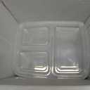 50 Pack (100-Piece) 32 oz Meal Prep Containers Reusable with Lids 3-Compartment, To Go Take Out Plastic Food Storage Containers, Sturdy Leakproof Food Safe, Microwave Freezer Dishwasher Safe, Silver