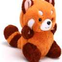 Riuhot Cute Red Panda Plush Toy - Stuffed Animal Gift for Girlfriend, Kids Birthday - 9" Red Panda plushies (Small, Panda Round Eyes)