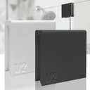 Frameless Glass Shower Door Latch - No Drill Sliding Stop for Privacy, Effective Pet Barrier for Bathroom, Removable & Damage-Free Accessory for Rental Homes & Shared Spaces (Black, 1/2 in)