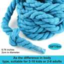 NEBURORA 20FT Tug of War Rope for Adults Outdoor Games Field Day Family Reunion Summer Outside Yard Backyard Lawn Camping Picnic Carnival Party Games Blue