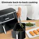 Ninja Foodi Air Fryer w/ Smart Cook Thermometer | 6-in-1 Air Fry, Roast, Bake, Dehydrate & More | DualZone Match Cook & Smart Finish, 2 Independent Baskets | XL 10 Qt, Stainless Steel | Black, DZ550
