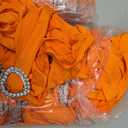 Pack of 120 Spandex Chair Sashes Bows Stretch Chair Cover Band with Buckle Slider Universal Elastic Chair Ties for Wedding Banquet Party Event Decoration (Orange)