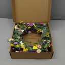 J'FLORU Artificial Spring Wreath Summer Wreaths for Front Door Floral Wreath with Daisy and Lavender for Indoor Outdoor Easter Celebration (18 Inch) (Multicolor)