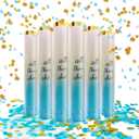 6 Pack Gender Reveal Confetti Cannon, 12 Inch Biodegradable Blue Confetti Poppers for Gender Reveal, Birthday, Wedding, Baby Celebration, Parties