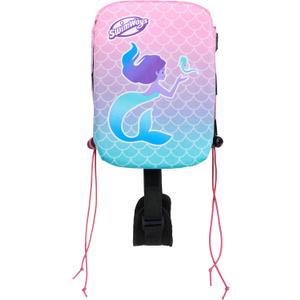 SwimWays Power Swimr Outdoor Pool Swim Vest for Kids, Adjustable Kid Pool Float for Swim Training, Medium Pink Mermaid