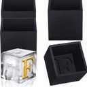 4 Pcs 2" Monogrammed Ice Cube Molds Whiskey Gift for Men Personalized Custom Letter Silicone Ice Molds for Whiskey Lovers, for Birthday and Christmas(Letter F)