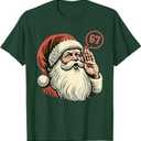 67 Christmas Funny Six Seven Meme Brainrot Santa Claus Boys T-Shirt  S