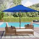 Blissun 7.5 ft Patio Umbrella, Yard Umbrella, Outdoor Market Umbrella with Push Button Tilt Crank, Royal Blue