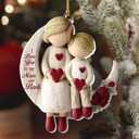 Jesuspirit Grandmother & Grandchild Christmas Ornament  Mother and Me, Acrylic Ornament for Grandmother, First 2025 (I Love You to The Moon and Back - Boy)