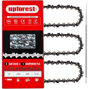 4 x 18" Chainsaw Chain Blade Fits Husqvarna 543XP, 545, 550XP, 440, 445 Jonsered 435 Poulan 325 Makita DCS430, DCS431, OEM Part : Oregon 21BPX072G (3 Chains)