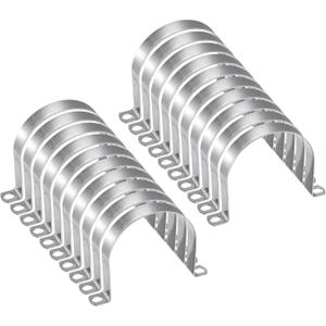 HARFINGTON 20pcs 4 Inch 102mm Conduit Clamps, M102 U Tube Pipe Clamp, Stainless Steel Rigid Pipe Strap, U Shaped Bracket with Two Hole for Pipe Tube Hose Wire Cord,Thick