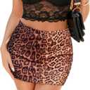 Avidlove Women Mini Skort Skirts Pencil Bodycon Short Skirts Y2k Leopard Print Skorts with Shorts Underneath (Medium)