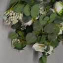 Der Rose 2 Pcs 13FT Artificial Flower Garland, White Rose & Eucalyptus Floral Garland, Faux Flower Vine for Wedding Decor Table Runner Arch & Backdrop Decor