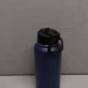 Insulated Water Bottle With Straw,32 oz Vacuum Insulated Stainless Steel Sports Water Flask, Keeps Cold and Hot, Metal Water Bottle Wide Mouth for Gym Travel Camping (Nave blue)