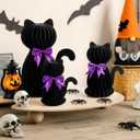 3 Pcs Halloween Cat Honeycomb Centerpieces for Tables Black Halloween Cat Paper Honeycomb Decorations for Indoor Table Witch Theme Birthday Celebration Party Favor