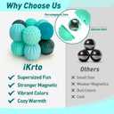 Fidget Toys Magnetic Stress Balls for Adults Teens- 8pcs Silicone Stress Relief Sensory Toy | Roller Finger Toy for Office Decoration, Gift | 4 Fun Textures Large Magnet with Organizer Box