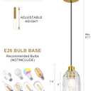 3-Pack Modern Pendant Light Fixtures, Kitchen Island Hanging Light Pendant Lighting Fixture with Glass Lampshade for Bedroom Living Room Kitchen