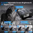 Night Vision Goggles,4K Full-Color Night Vision Binoculars for Adults with 3" HD Screen, 10000mAh Battery & 1968FT Night Vision Range,64GB Card,850nm Infrared,8X Zoom, Ideal for Camping & Hiking