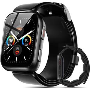 Blood Pressure Watch, 1.95'' Blood Pressure Monitor with Air Pump Cuff, Smart Watch with Blood Pressure Sleep Monitor Sports Tracking for Android iOS Supports Data Sharing, Reminder Monitoring