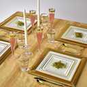 Silver Spoons Gold Square Charger Disposable Paper Plates - 13" (Pack of 10) - Perfect for Weddings, Parties & Special Occasions