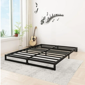 Lutown-Teen 6 inch California King Bed Frames No Box Spring Needed Heavy Duty Metal Cal King Platform for Mattress Foundation, Noise Free, Easy Assembly, Black