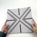 12 Pcs Peel and Stick Frosted Vinyl Floor Tiles Sticker for Kitchen Bathroom, Waterproof Backsplash Sticker Wall Tile Stickers, 12x12inch/30x30cm, Geometric Lines Cement