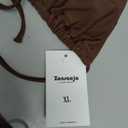 Zonsaoja Women String Bikini Set Halter Side Tie Two Piece Swimsuit Triangle Bathing Suitsx Coffee, XL