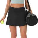 Persit Womens High Waisted Athletic Tennis Skirt Sports Golf Running Skorts with Ball Pockets (Black, S)