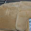 Nestl Set of 3 Bath Rugs, Absorbent Memory Foam Bath Mat Bathroom Rugs, Cream, Large 20"x32", Small 17"x24", Contour 24"x20"