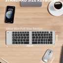 Wireless Foldable & Folding Keyboard and Mouse for iPad, Bluetooth Combo for Business & Travel, Portable Design Compatible with Windows, iOS, Android Tablets, Smartphones, and Laptops