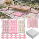 Extra Large Picnic Blanket Set with Tablecloth, 6 Cushions, Table Runner