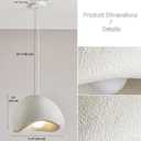 Scandinavian Pendant Lights Kitchen Island White Concrete Cement Look Pendant Light Dome Hanging Lamp Wabi Sabi Chandelier - Small, Small 11.8