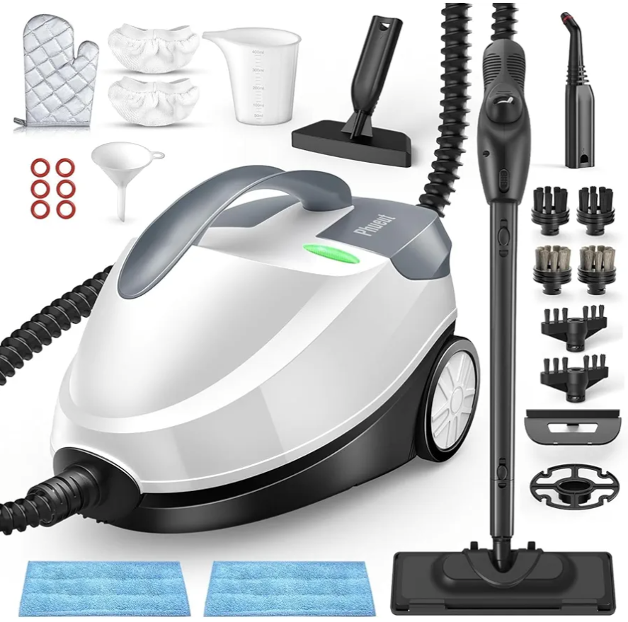 Steam Cleaner with 28 Accessories for Home, 1800W Powerful Multipurpose Steam Mop with 1.5L Tank for Floor Cleaning, Chemical-Free Heavy Duty Steamer for Cleaning Floors, Couch, Tile, Grout and Car Steam Cleaner with 28 Accessories for Home, 1800W Powerful Multipurpose Steam Mop with 1.5L Tank for Floor Cleaning, Chemical-Free Heavy Duty Steamer for Cleaning Floors, Couch, Tile, Grout and Car