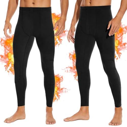 SIMIYA 2 Packs Men's Long Johns, Thermal Underwear for Men Soft Base Layer Men's Thermal Pants for Cold Weather XXXL