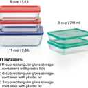 Pyrex Simply Store (5-Pack) Large Glass Food Storage Containers Set, (3, 6 & 11 Cup) Meal Prep Containers With BPA-Free Lids, Dishwasher & Microwave Safe