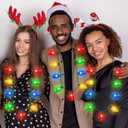 Blowata Christmas Light Necklace, 3PCS Christmas Necklace with 3 Flash Modes, Colorful Xmas Light up Decorations for Christmas Necklaces Party Favors Festival Party Supplies Ugly Sweater Decor