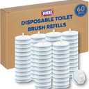60Ct Disposable Toilet Brush Refills, Toilet Bowl Cleaner Refills, Bathroom Cleaning, Disposable Prefilled Cleaning Scrubbers, Compatible with Most Toilet Brushes