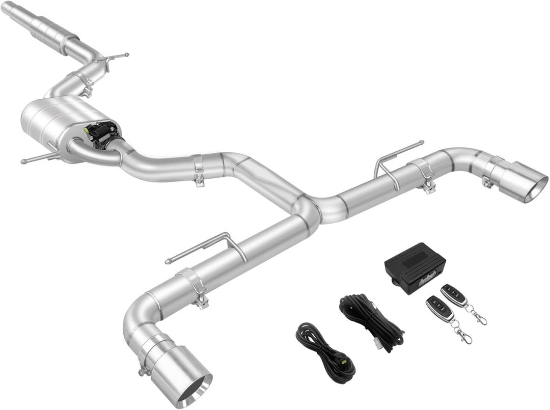 Catback Exhaust System, Muffler Cat Back Valved Exhaust Cutout Kit for 20152021 Golf MK7 / MK7.5 GTI