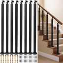 Moxweyeni 8 Pack 35.4" Stair Railing Post 270° Adjustable Stair Balusters