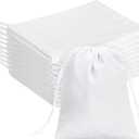 G2PLUS 20PCS White Velvet Drawstring Bags - 4.7x6 In Small Velvet Jewelry Pouches, Christmas Gift Bags for Candy, Birthday, Wedding Party Favors