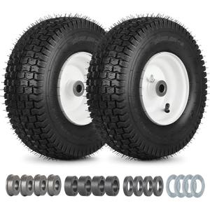 13x5.00-6 Rubber Lawn Mower Tire and Wheel, 2 Pcs Replacement 13x5-6nhs Riding Mowers Lawn Pneumatic Tire with 3/4" Bushing, 3" -4.5" Centered Hub