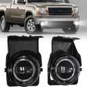 AUXMART LED Fog Light for GMC Sierra, Front Bumper LED Fog Lamp Assembly with DRL for 2003-2006 GMC Sierra 1500 2500 3500